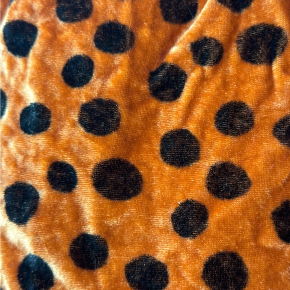 Madewell Velvet Memento Leopard Dot Ruffle Sleeve Top XL Burnt Orange Brown - Picture 12 of 13